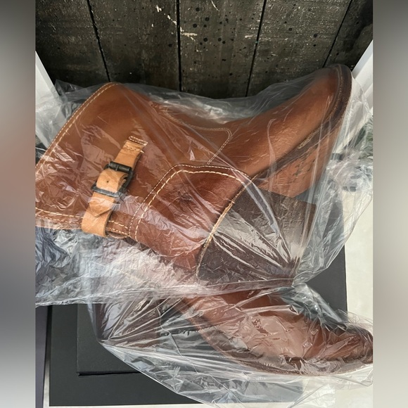 FRYE 77841 4003 D07 Leather Short Brown Carmel Cowboy Boots W 8.5 - Picture 11 of 11